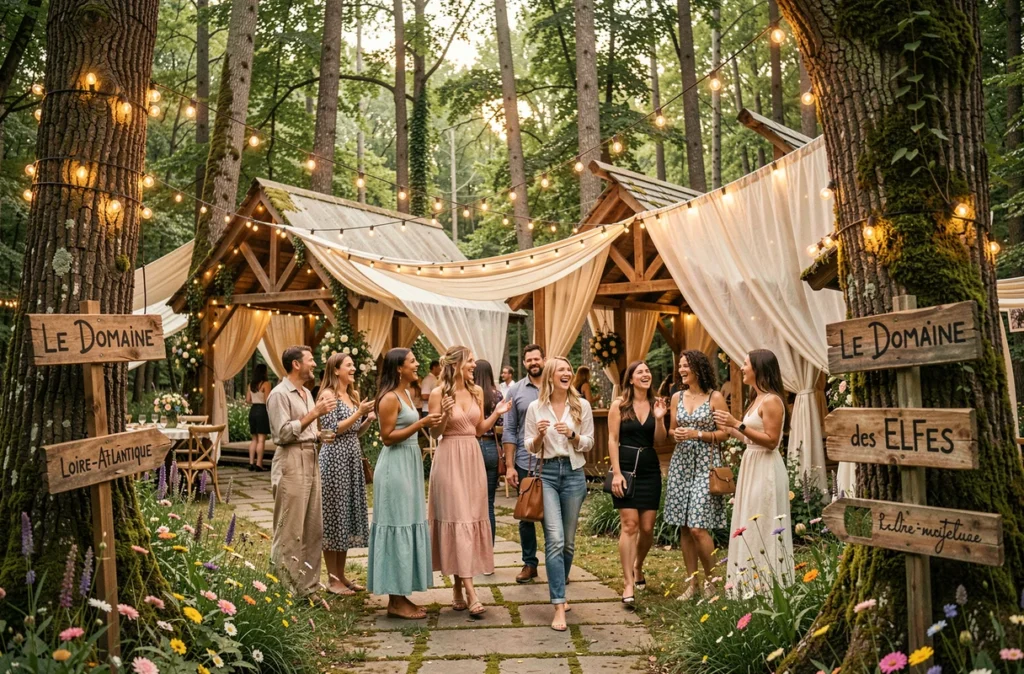 Le Domaine des Elfes, espace événementiel enchanteur en plein air avec décorations féeriques en Loire-Atlantique